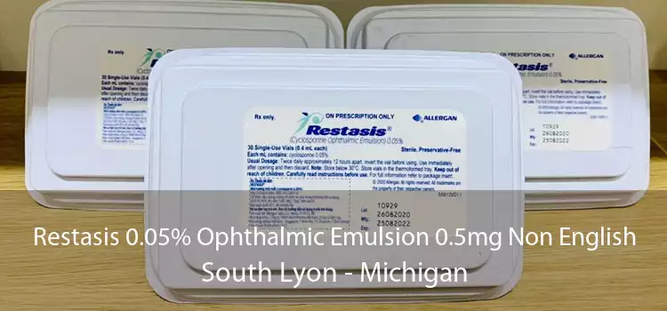 Restasis 0.05% Ophthalmic Emulsion 0.5mg Non English South Lyon - Michigan
