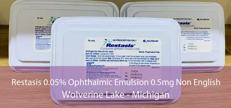 Restasis 0.05% Ophthalmic Emulsion 0.5mg Non English Wolverine Lake - Michigan